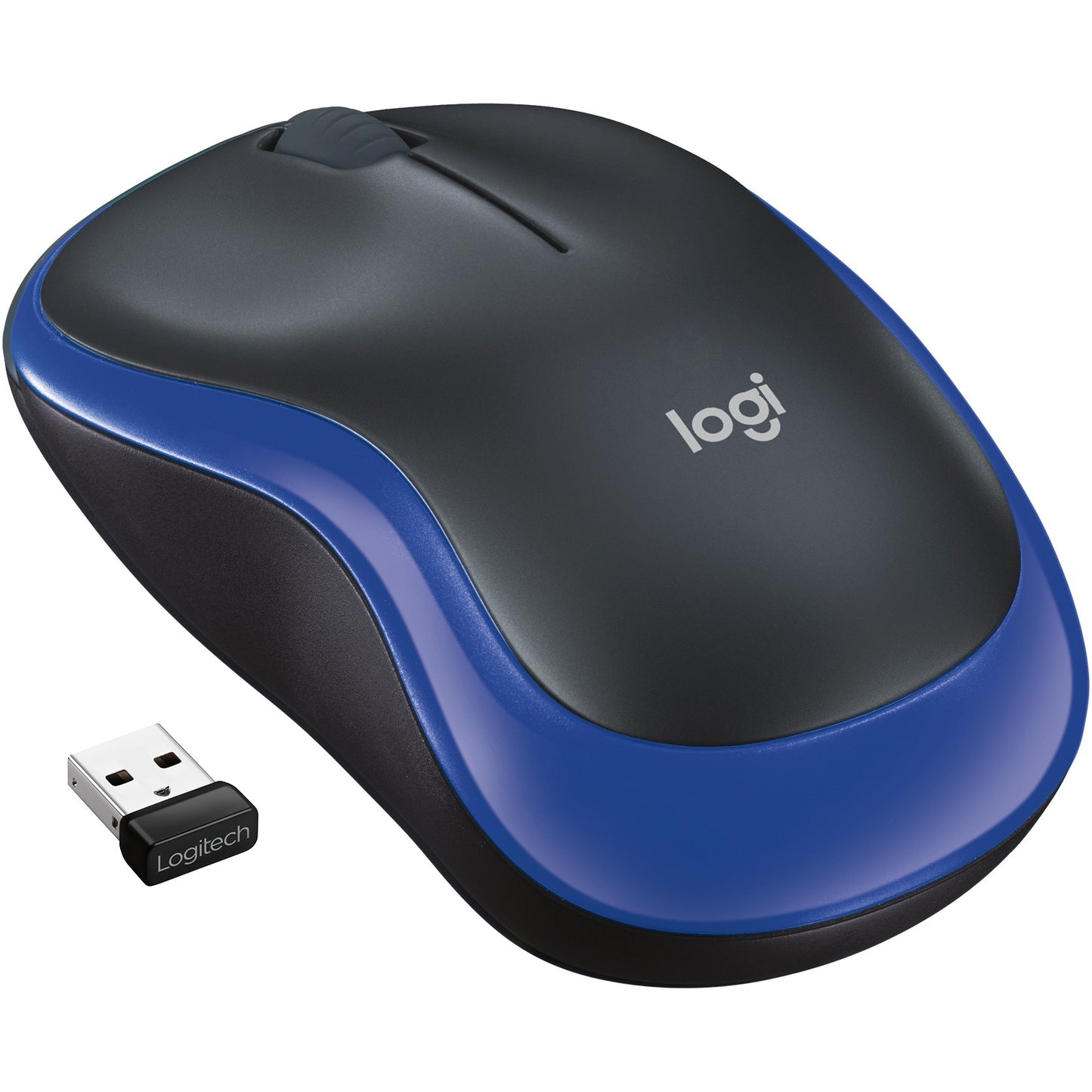 Logitech M185. Za ambidekstralnu upotrebu. Optički. Bežični RF. 1000 DPI. Plavi.