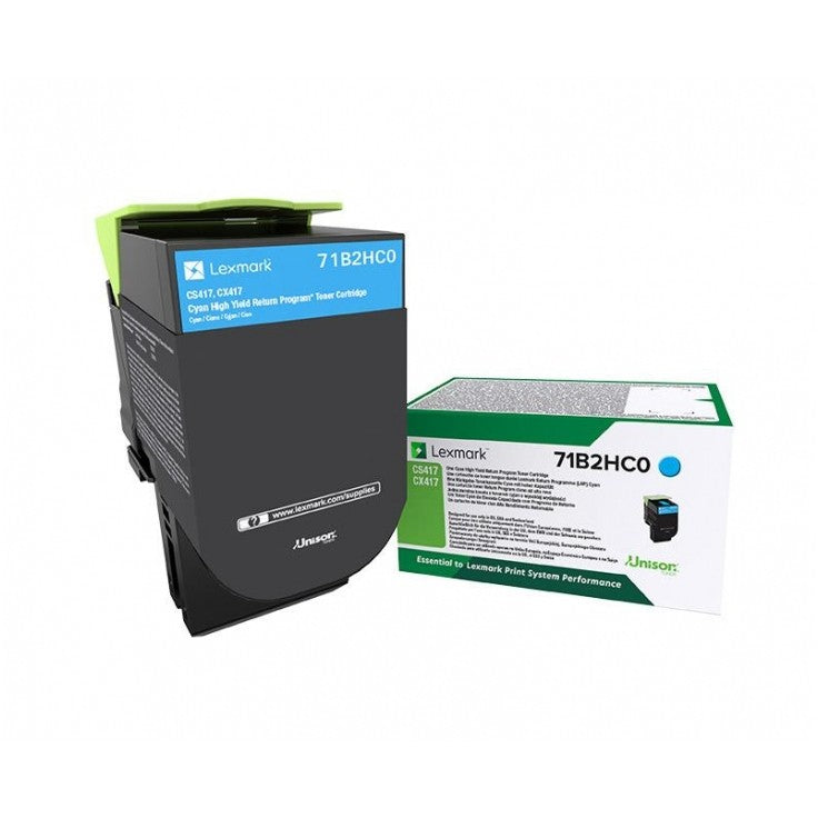Lexmark 71B2HC0. 3500 stranica. Cijan. 1 komad.