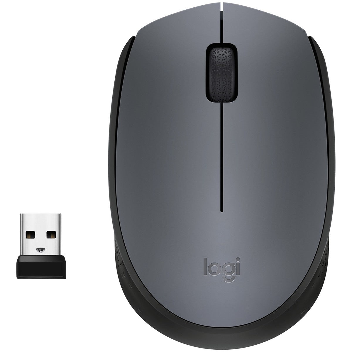 Logitech M170 siva-K. Ambideksorna. Optička. RF bežična. 1000 DPI. Siva.