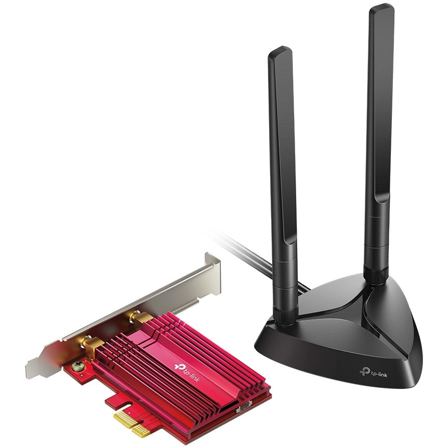 TP-Link AX3000 Wi-Fi 6 Bluetooth 5.0 PCIe adapter. Ugrađen. Bežični. PCI Express. WLAN / Bluetooth. 2402 Mbps. Crna. Crvena