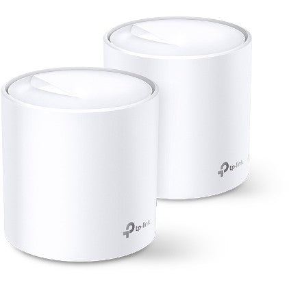 TP-Link AX1800 Whole Home Mesh Wi-Fi 6 sistem. Pakovanje od 2 uređaja. Bijela. Unutrašnji. Mesh sistem. Performanse: FCC: <30 dBm. CE: <20 dBm (2,4 GHz), <23 dBm (5 GHz). Dvopojasni (2,4 GHz/5 GHz)
