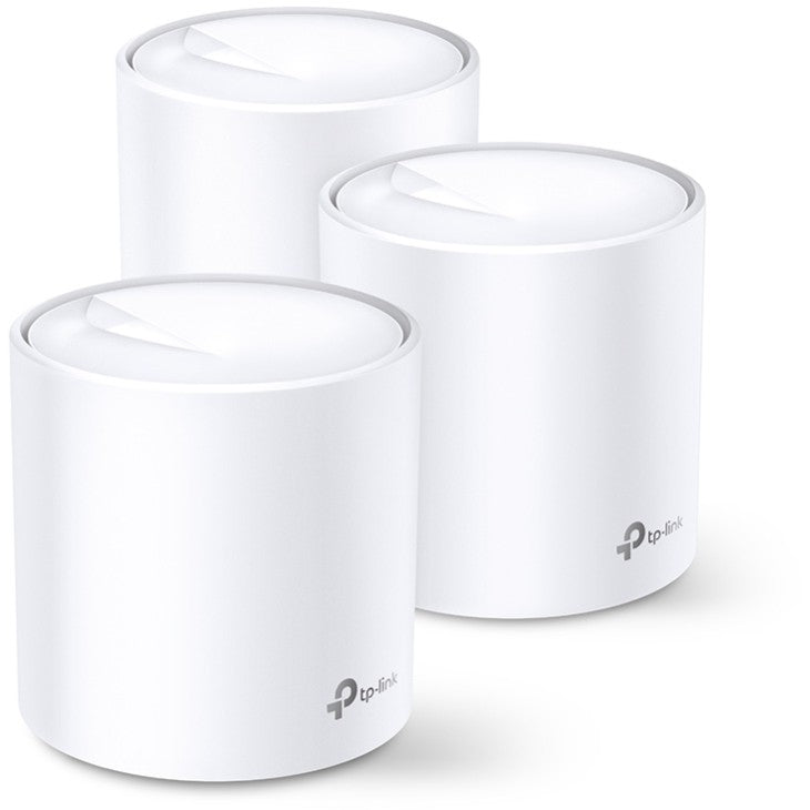TP-Link AX1800 Whole Home Mesh Wi-Fi 6 sistem. Pakovanje od 3. Bijeli. Unutrašnji. Mesh sistem. Performanse: FCC: <30 dBm. CE: <20 dBm (2,4 GHz), <23 dBm (5 GHz). Dvopojasni (2,4 GHz/5 GHz)