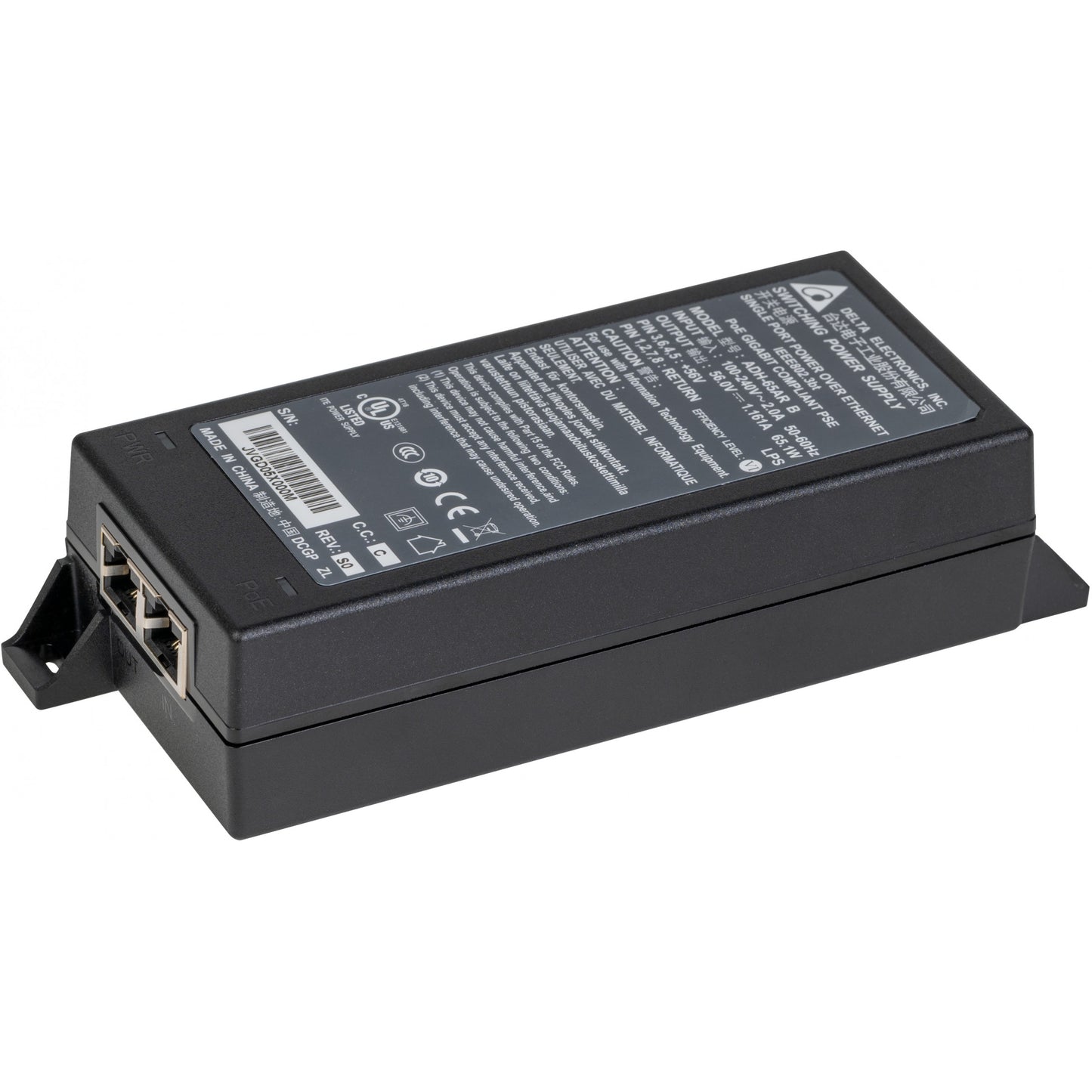 LANCOM PoE++ Injektor (EU). 5 Gigabit Ethernet. 10, 100, 1000, 2500, 5000 Mbps. IEEE 802.3af, IEEE 802.3at, IEEE 802.3bt. Crna. Zaštita od prekomjerne struje, prenapona, pregrijavanja, preopterećenja i kratkog spoja. 56 V