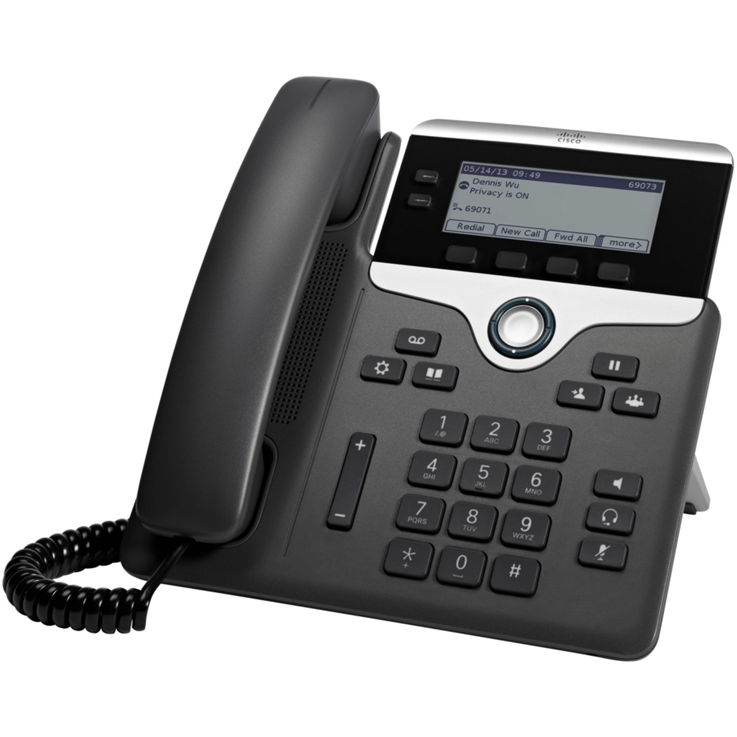 Cisco 7821. IP telefon. Crni. Srebrni. Žični telefon. Polikarbonat. Montaža za sto/zid. 2 linije.