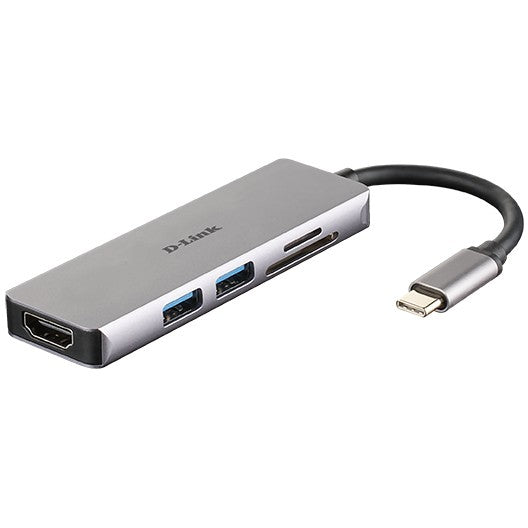 D-Link DUB-M530. Žični. USB 3.2 Gen 1 (3.1 Gen 1) Type-C. Aluminij. MicroSD (TransFlash). SD. SDHC. SDXC. 5Gbps. 4K Ultra HD