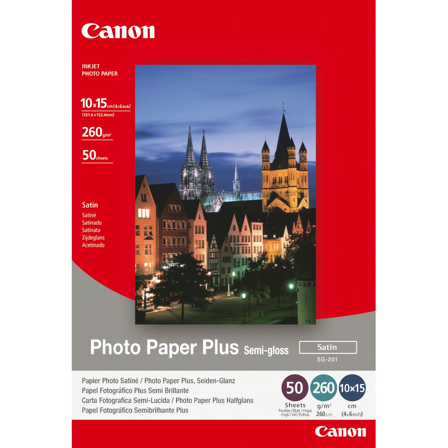 Canon SG-201 foto papir Plus polusjajni 10 x 15 cm – 50 listova. 260 g/m². 101,6 x 152,4. 10x15. 50 listova