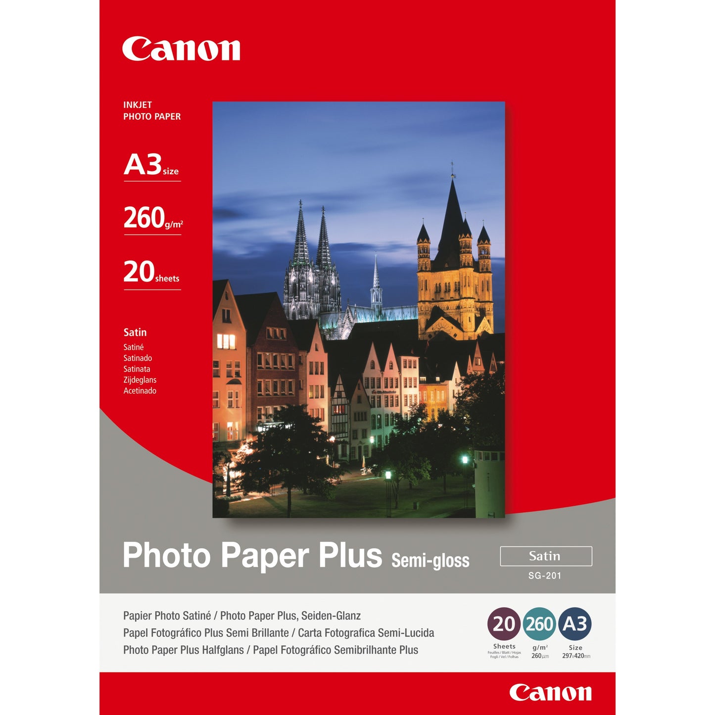 Canon SG-201 foto papir Plus polusjajni A3 – 20 listova. 260 g/m². A3 (297 x 420 mm)