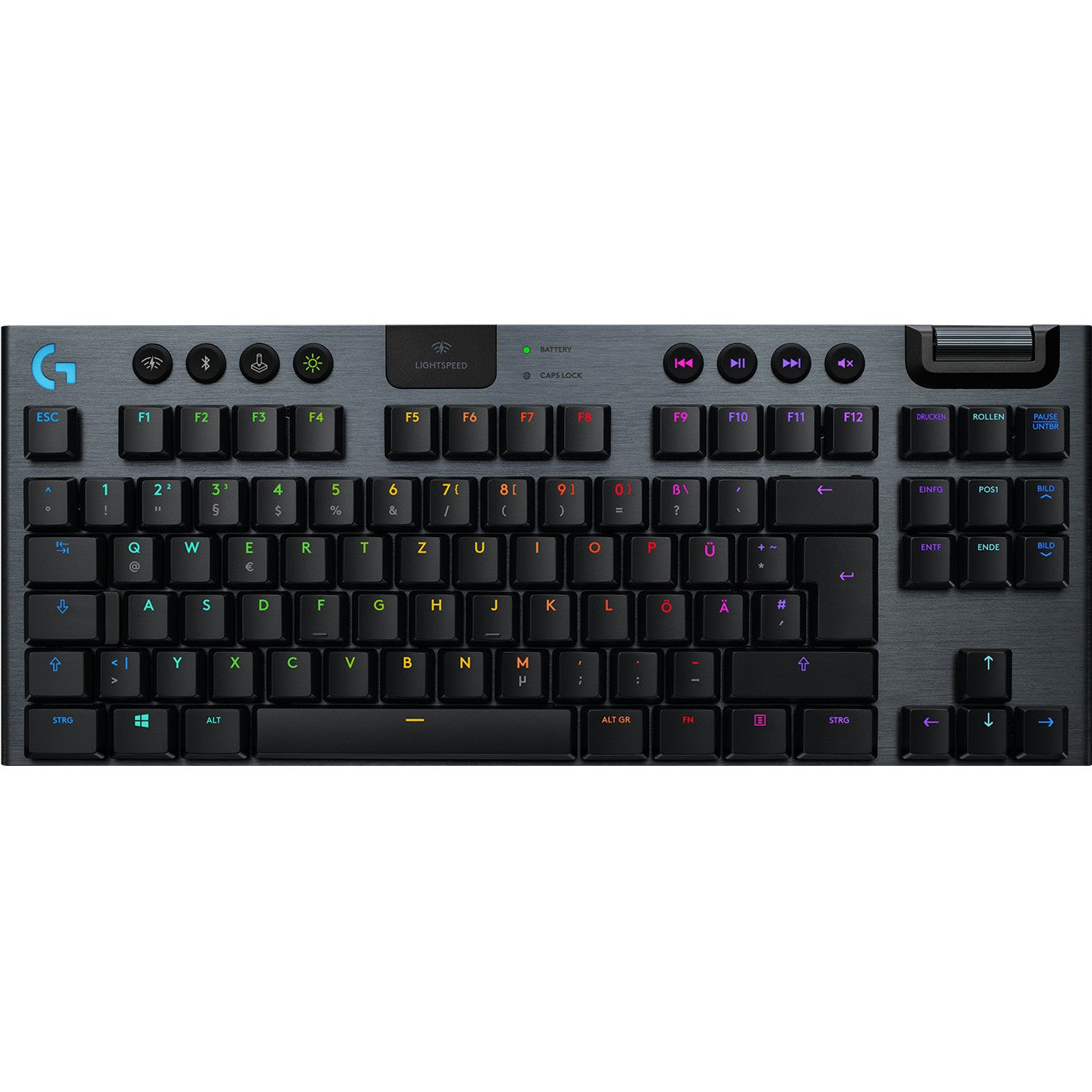 Logitech G 920-009496. Žični. RF bežični + Bluetooth. Mehanička tastatura. QWERTZ. RGB LED. Karbonska boja.