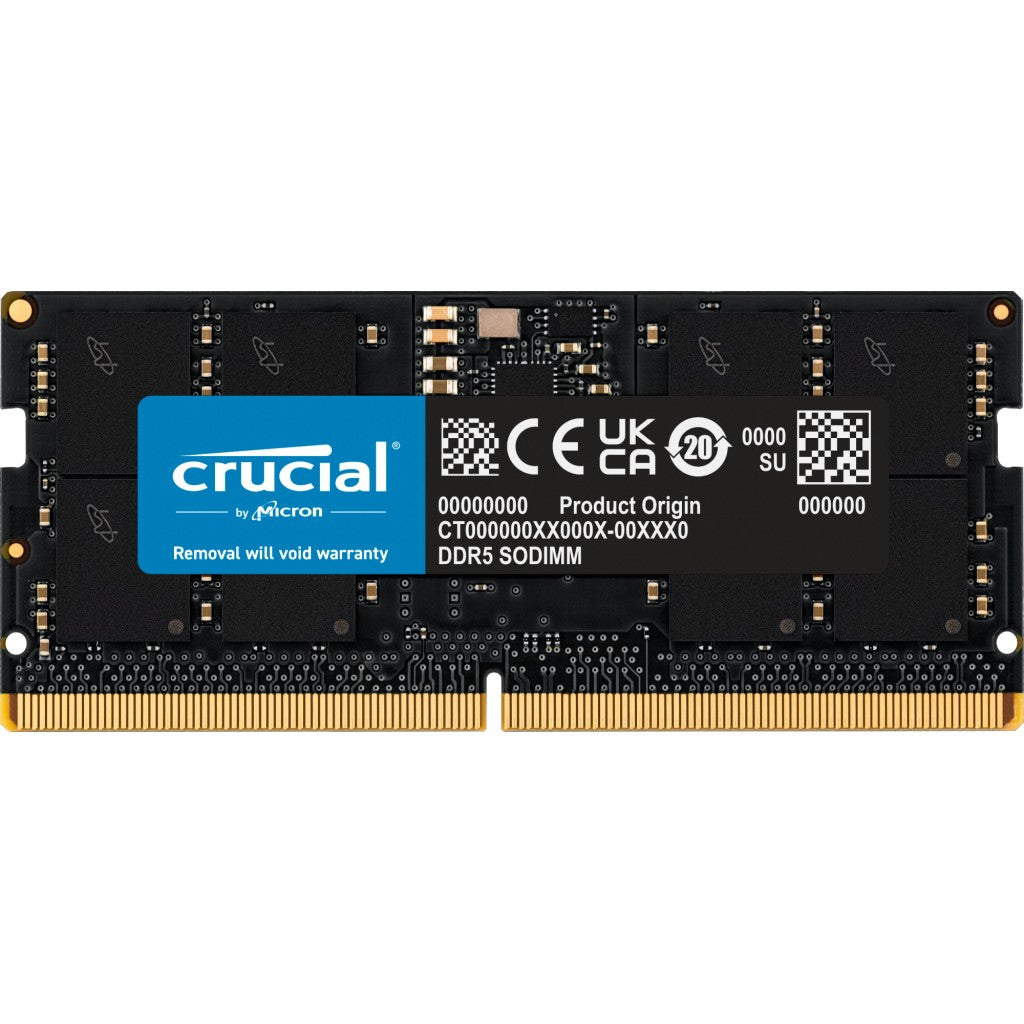 Crucial CT16G48C40S5. 16 GB. 1 x 16GB DDR5. 4800MHz. 262-pinski SO-DIMM