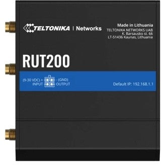 Teltonika RUT200. Ruter za mobilne mreže. Crni. Aluminij. Plastika. LAN. Performanse. Brzi Ethernet. 10.100 Mbps.