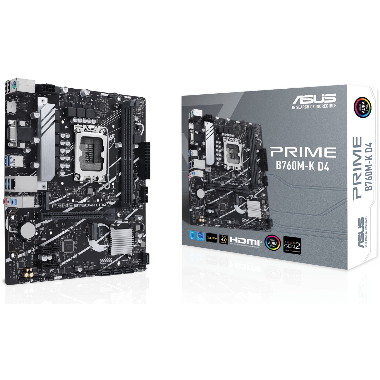 ASUS PRIME B760M-K D4. Intel. LGA 1700. Intel® Celeron®. Intel® Core™ i3. Intel® Core™ i5. Intel® Core™ i7. Intel® Core™ i9..... LGA 1700. DDR4 SDRAM. 64 GB