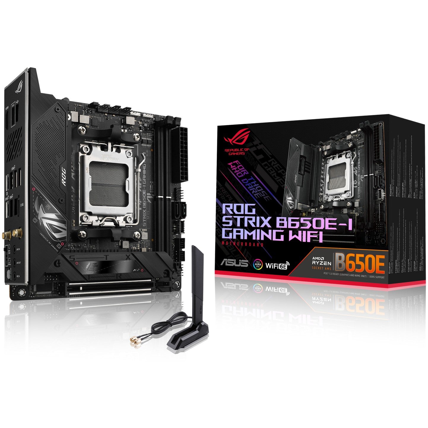 ASUS ROG STRIX B650E-I GAMING WIFI. AMD. Podnožje AM5. AMD Ryzen™ 7. Podnožje AM5. DDR5-SDRAM. 64 GB