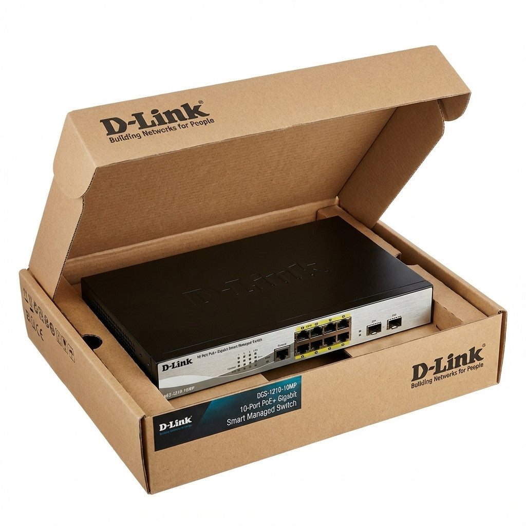 D-Link DGS-1210-10. Upravljani. L2. Gigabit Ethernet (10/100/1000). Puni dupleks. Montaža u rack. 1U