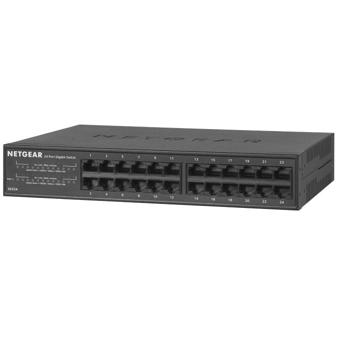 NETGEAR GS324. Neupravljan. Gigabit Ethernet (10/100/1000). Može se montirati u rack. Može se montirati na zid.