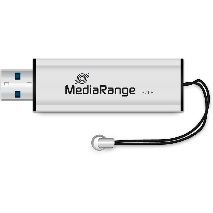 MediaRange MR916. 32 GB. USB Tip-A. 3.2 Gen 1 (3.1 Gen 1). 70 MB/s. Dijametar. Crna. Srebrni.