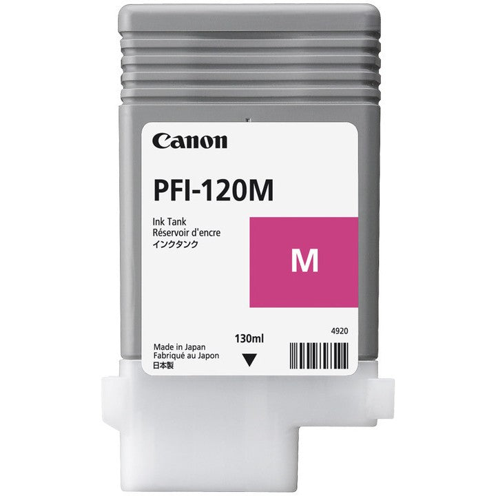 Canon PFI-120M. Magenta. Tinta na bazi pigmenta. 130 ml. 1 komad. Pojedinačno pakovanje.