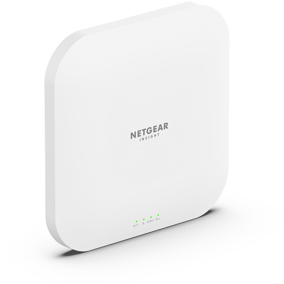 NETGEAR Insight Cloud Managed WiFi 6 AX3600 dvopojasna pristupna tačka (WAX620). 2.4GHz. 5GHz. 3600 Mbps. EAP TLS. PEAP. SSL/TLS. TTLS. WPA. WPA2. WPA3. 100, 1000, 2500 Mbps