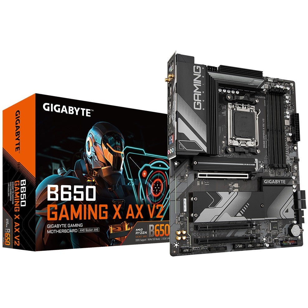 GIGABYTE B650 GAMING X AX V2 matična ploča - AMD Ryzen 9000 serija. 8+2+2 faze VRM. do 8000 MHz DDR5 (OC). 1xPCIe 5.0 + 2xPCIe 4.0 M.2. 2.5GbE LAN. WIFI 6E. USB 3.2 Gen 2. AMD. Socket AM5. AMD Ryzen 7000 serija. AMD Ryzen 8000 serija. AMD Ryzen 9000 serija. Socket AM5. DDR5 SDRAM. 256GB