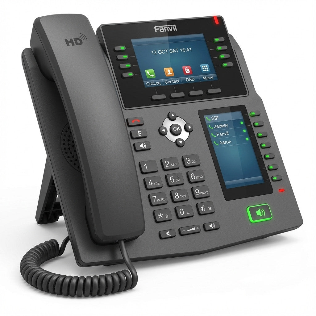 Fanvil X4U. IP telefon. Crni. Žični telefon. 12 linija. LCD. 7,11 cm (2,8").