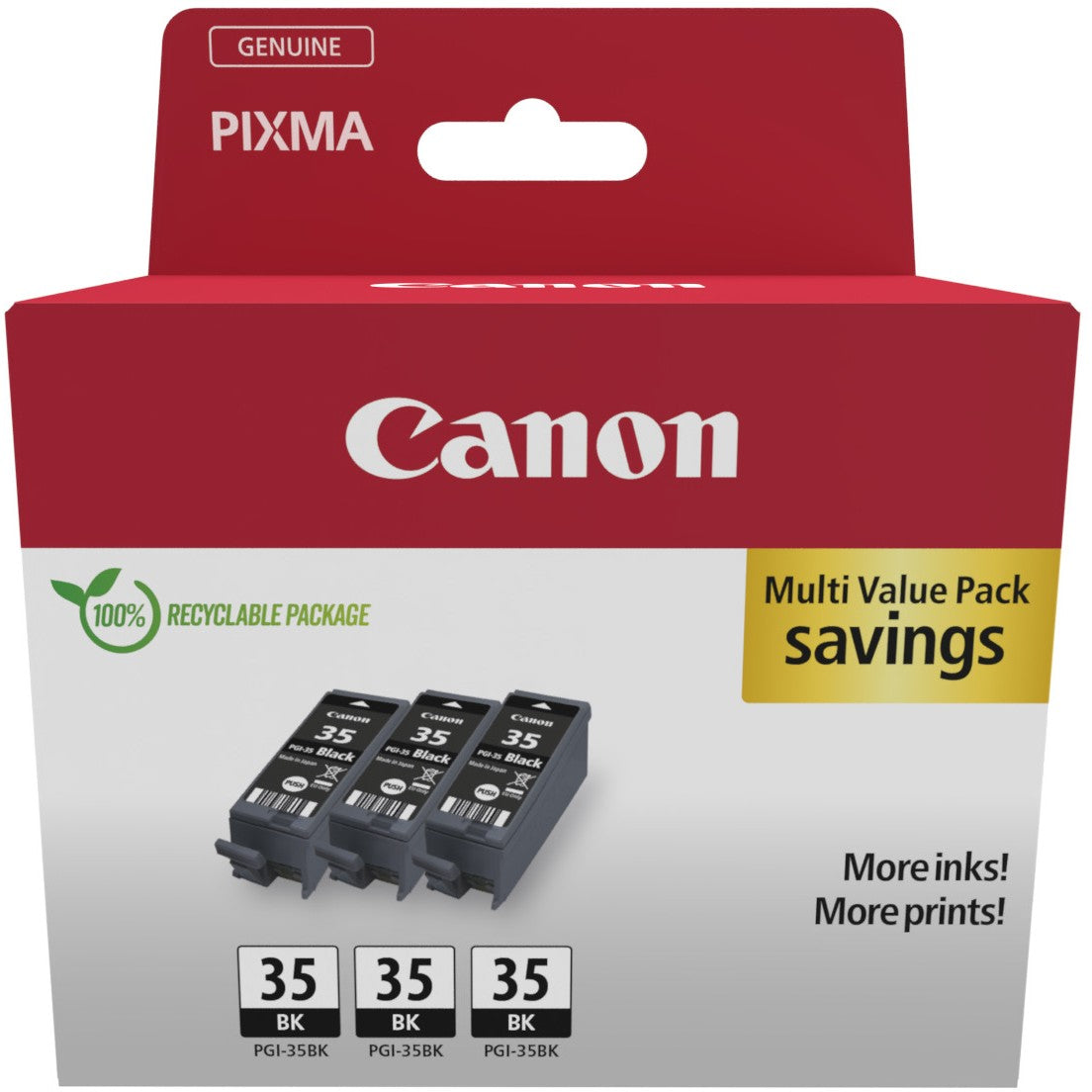 Canon PGI-35 BK trostruko pakovanje. Crna. 3 komada. Višestruko pakovanje