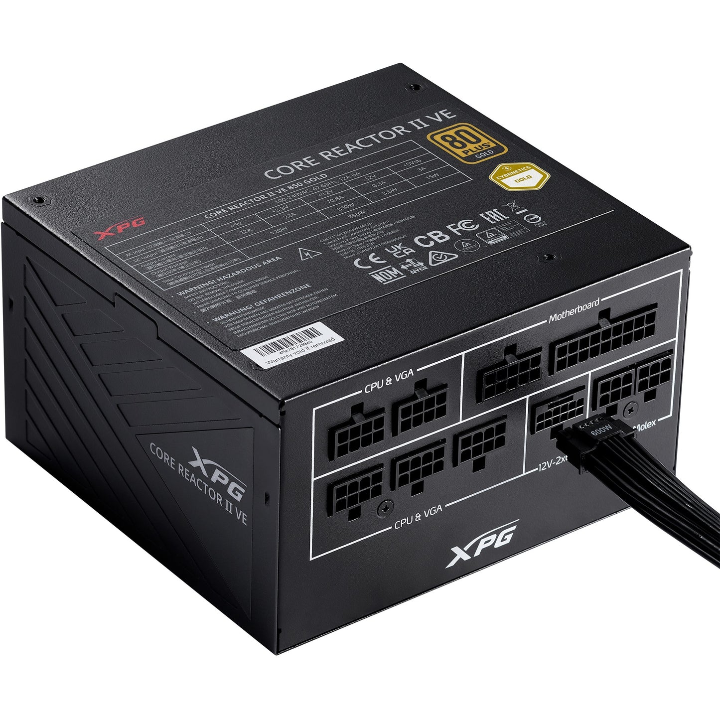 XPG COREACTOR II VE napajanje od 750 W. 750 W. 100 - 240 V. 47 - 63 Hz. 10 A. 20 A. 62,5 A