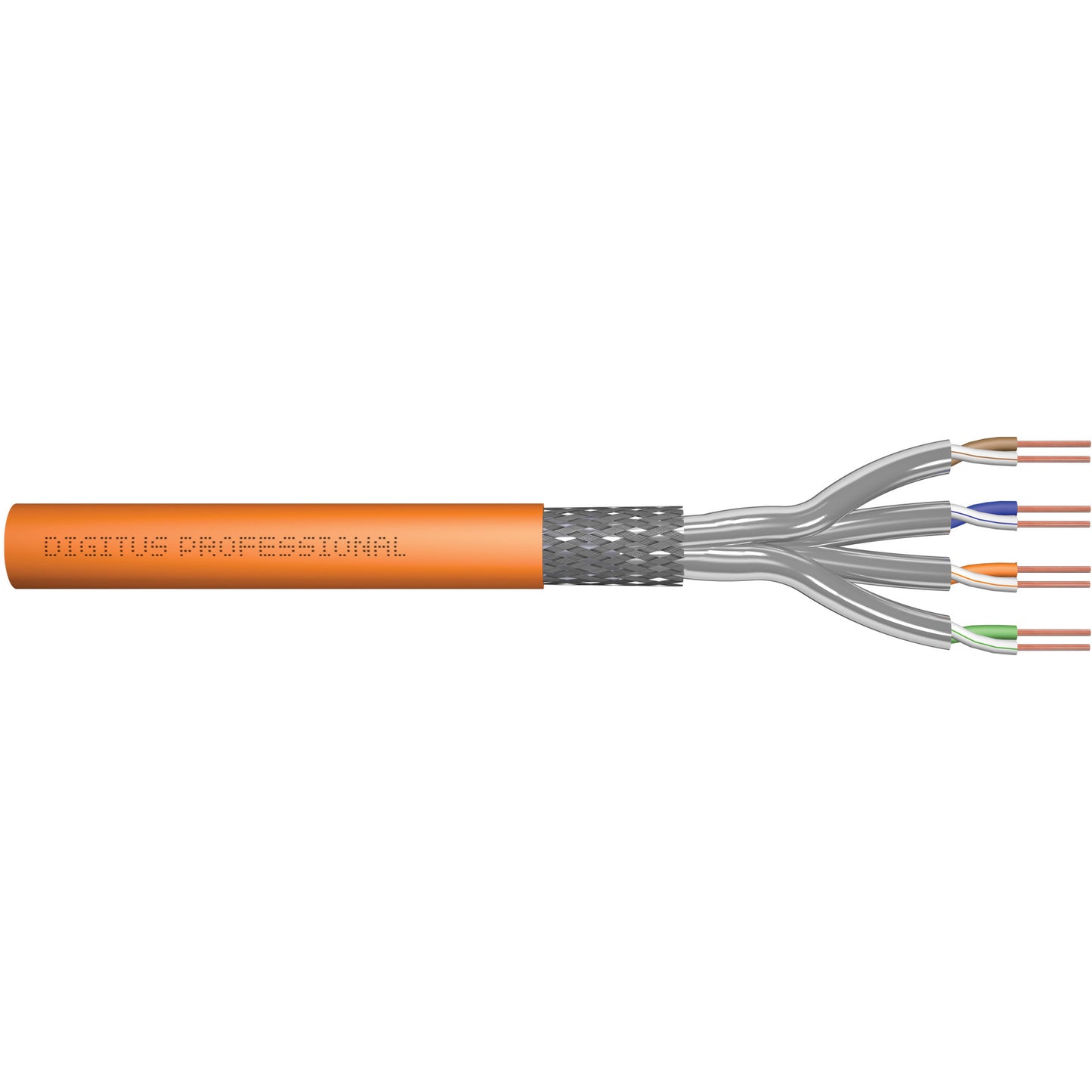 Digitus CAT 7 S/FTP podatkovni kabel - instalacijski kabel. 50 m. Simplex. Dca-s2. d1. a1. 50 m. Cat7. S/FTP (S-STP). Narančasti