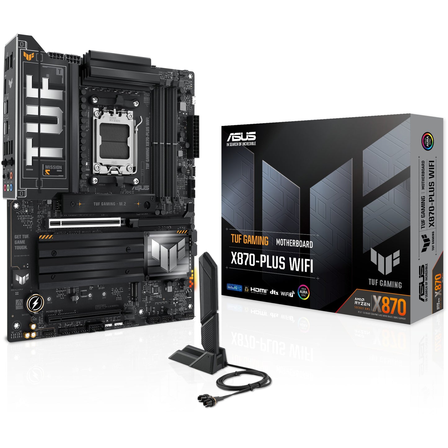 ASUS TUF GAMING X870-PLUS WIFI. AMD. Podnožje AM5. AMD Ryzen 7000 serija. AMD Ryzen 8000 serija. AMD Ryzen 9000 serija. DDR5 SDRAM. 192GB. DIMM