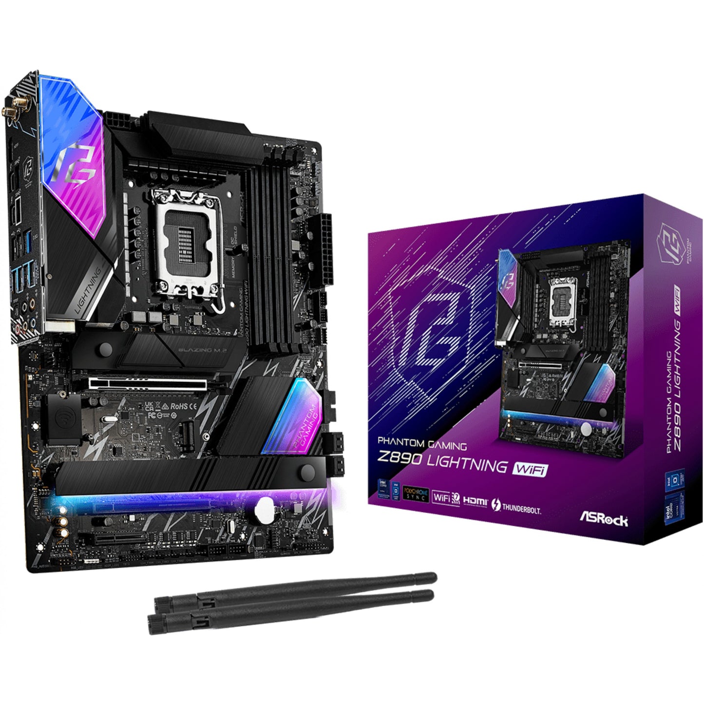 Asrock Z890 Lightning WiFi. Intel. LGA 1851 (Socket V1). Intel Core Ultra (Serija 2). DDR5 SDRAM. 256GB. DIMM