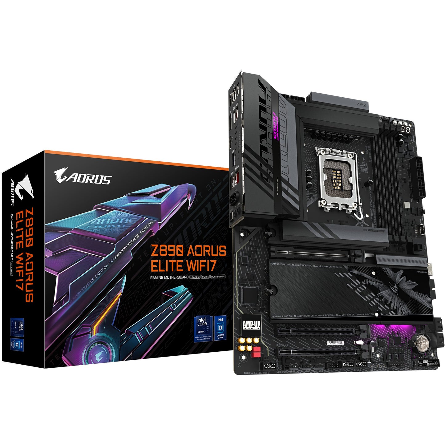 GIGABYTE Z890 AORUS ELITE WIFI7 matična ploča - Podržava Intel Core Ultra (Serija 2) procesore. 16+1+2 fazni VRM. Do 8800MHz DDR5 (OC). 1x PCIe 5.0 + 3x PCIe 4.0. Wi-Fi 7. 2.5GbE LAN. Thunderbolt 4. Intel. LGA 1851 (Socket V1). Intel Core Ultra (Serija 2). LGA 1851. 256 GB DDR5 SDRAM.