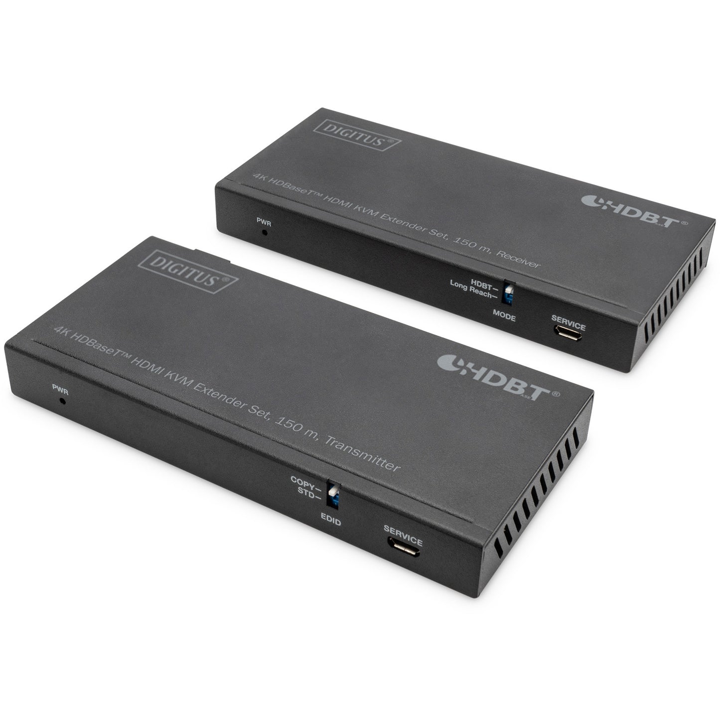 Digitus 4K HDBaseT™ 2.0 HDMI KVM set produživača. 150 m. Predajnik i prijemnik. Žični. 150 m. Cat6a. Cat7. Cat8. 60 Hz. Crni.