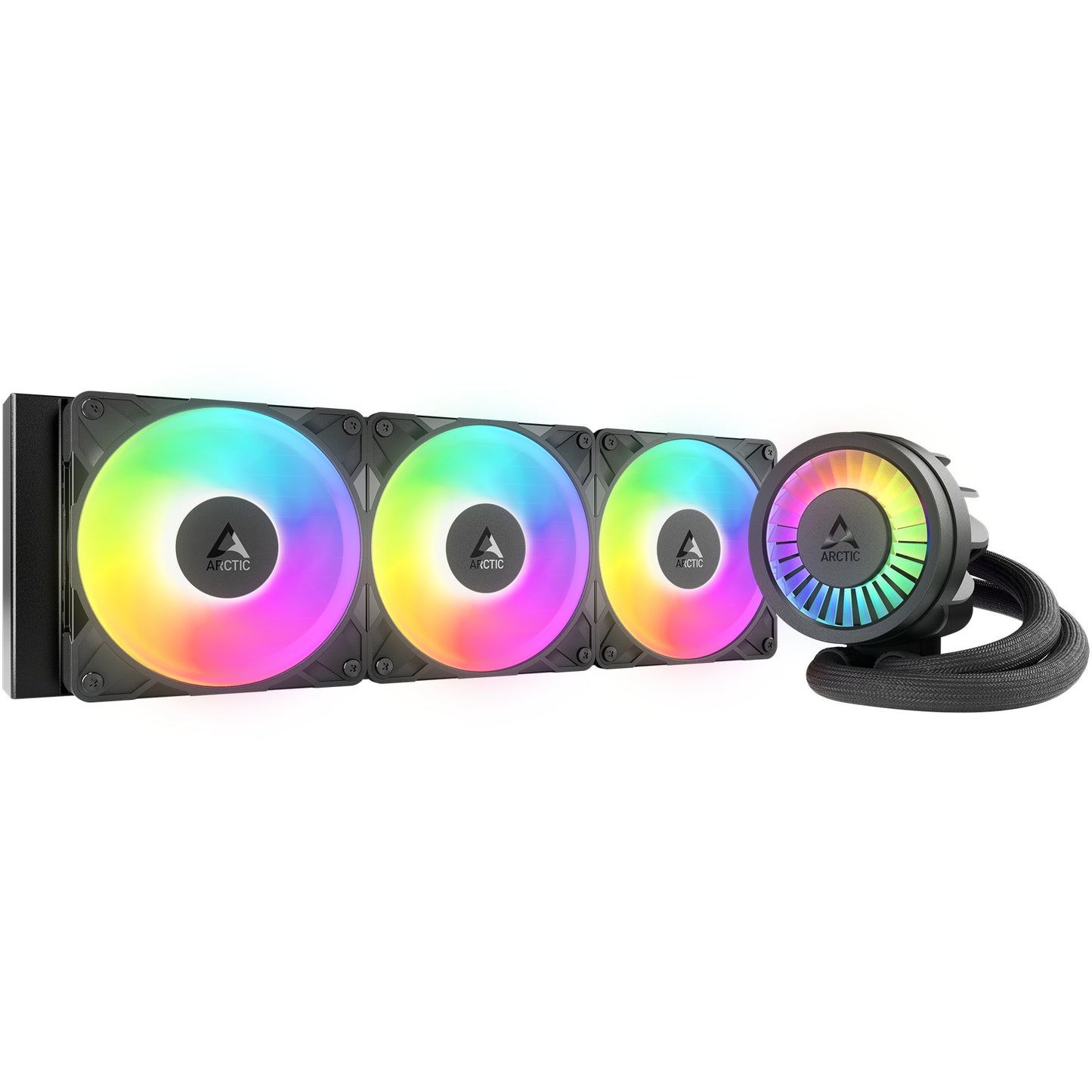 ARCTIC Liquid Freezer III Pro 360 A-RGB - Multikompatibilni all-in-one CPU vodeni hladnjak sa A-RGB. Hlađenje tečnošću. 12 cm. 131 m³/h. Crni
