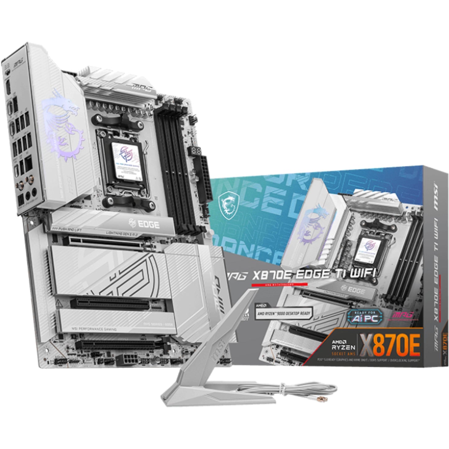 MSI MPG X870E EDGE TI WIFI. AMD. Podnožje AM5. AMD Ryzen 7000 serija. AMD Ryzen 8000 serija. AMD Ryzen 9000 serija. Podnožje AM5. 256GB. DDR5 SDRAM