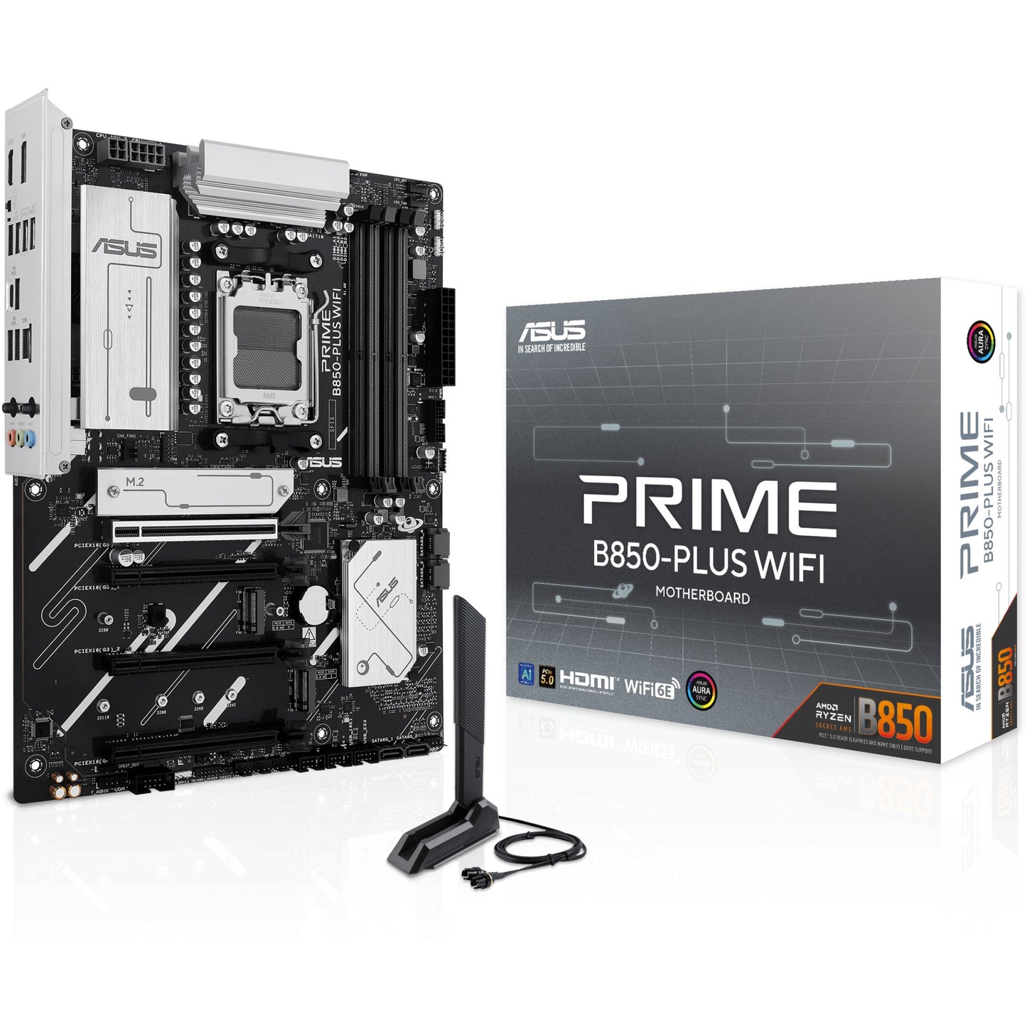 ASUS PRIME B850-PLUS WIFI. AMD. Podnožje AM5. AMD Ryzen 7000 serija. AMD Ryzen 8000 serija. AMD Ryzen 9000 serija. DDR5 SDRAM. 256GB. DIMM
