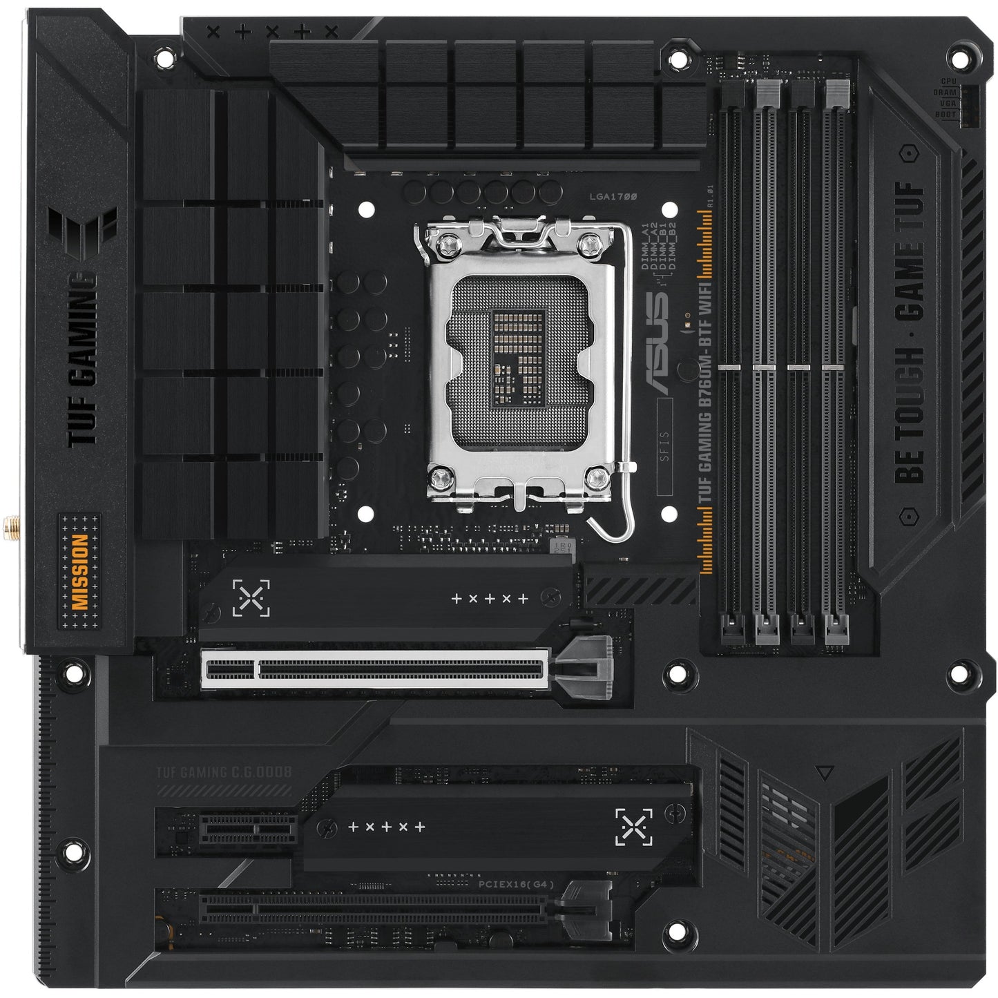 ASUS TUF GAMING B760M-BTF WIFI. Intel. LGA 1700. Intel® Celeron®. Intel® Core™ i3. Intel® Core™ i5. Intel® Core™ i7. Intel® Core™ i9..... LGA 1700. DDR5 SDRAM. 192 GB