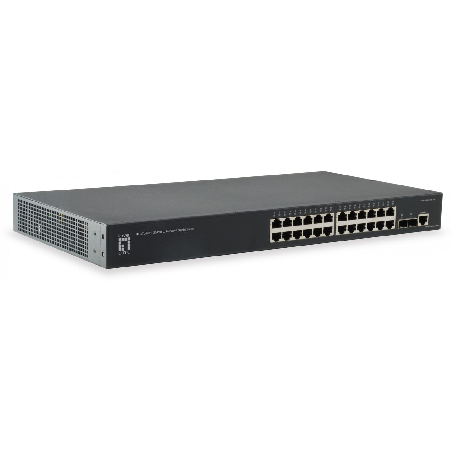 LevelOne GTL-2661. Upravljani. L2. Gigabit Ethernet (10/100/1000). Ugradnja u rack.