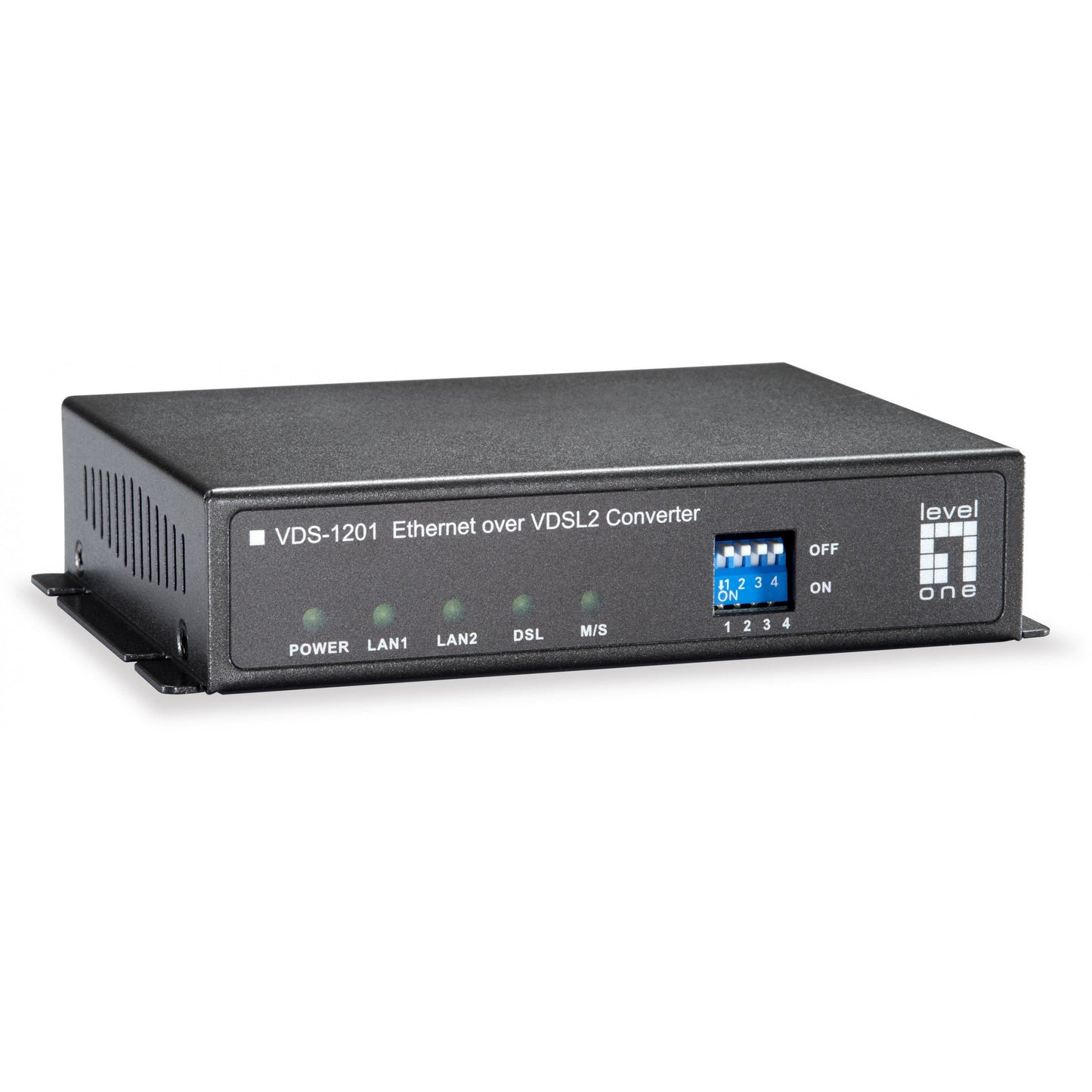 LevelOne VDS-1201. 100 Mbps. IEEE 802.3. IEEE 802.3u. Puni. Pola. 300 m. DSL. LAN. Performanse. Crni.