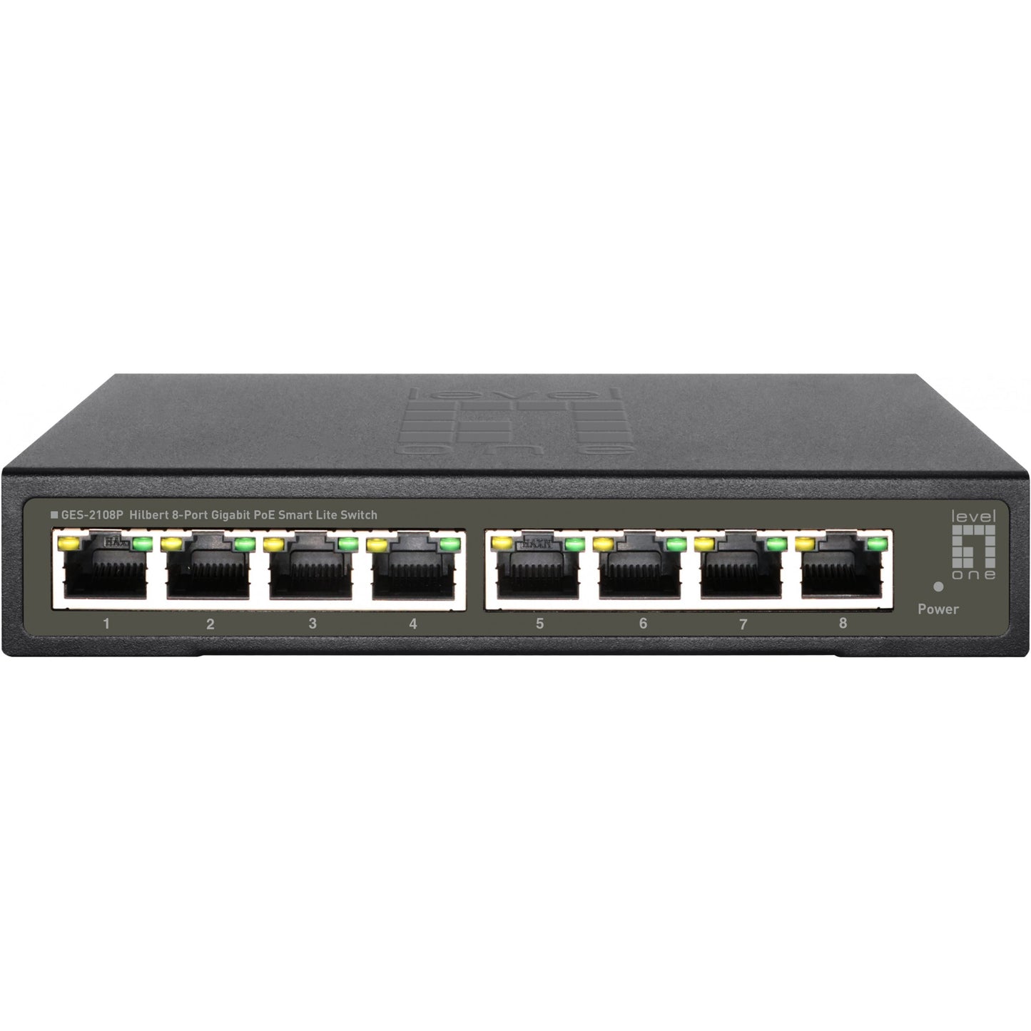 LevelOne Hilbert 8-portni gigabitni PoE Smart Lite prekidač. 802.3at/af PoE. 8 PoE izlaza. 112.8W PoE budžet napajanja. Upravljani. Sloj 2. Gigabit Ethernet (10/100/1000). Potpuni dupleks. Napajanje preko Etherneta (PoE)