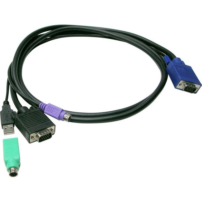 LevelOne KVM kabel 5.0m za KVM-3208/KVM-3216. 5 m. PS/2. USB. PS/2. VGA. Crni. PS/2 + USB/PS/2 + VGA