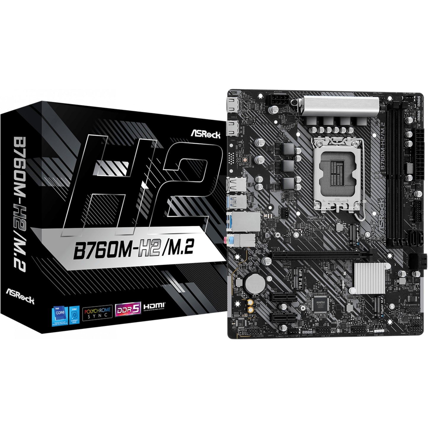 Asrock B760M-H2/M.2. Intel. LGA 1700. Intel® Core™ i3. Intel® Core™ i5. Intel® Core™ i7. Intel® Core™ i9. LGA 1700. 128 GB. DDR5 SDRAM