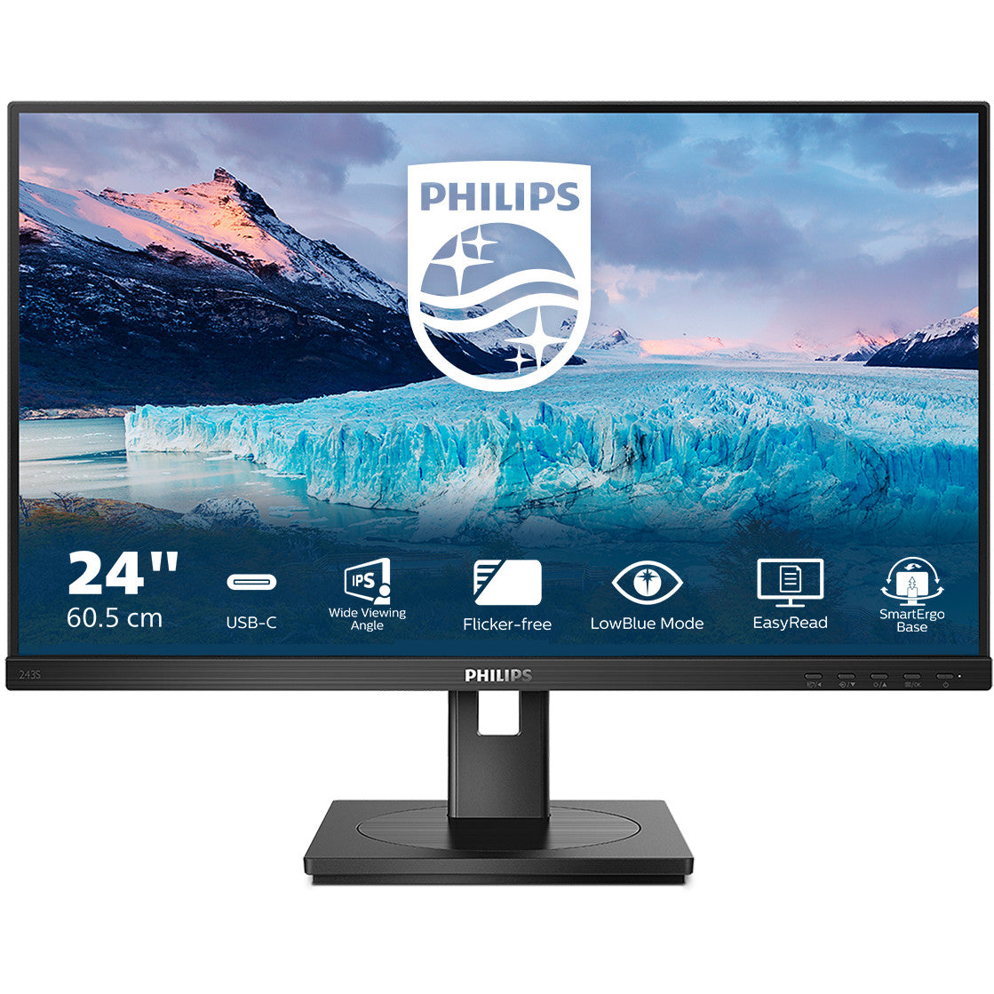 Philips S Line 243S1/00. 60,5 cm (23,8"). 1920 x 1080 piksela. Full HD. LCD. 4 ms. Crni.
