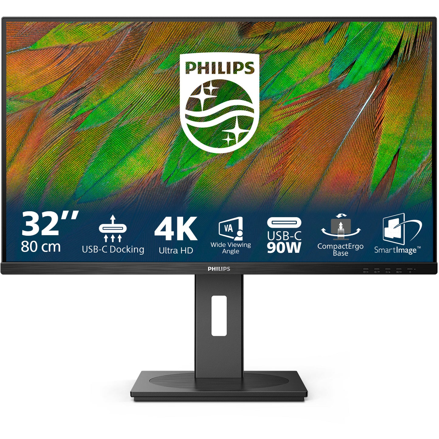 Philips 3000 serija 32B1U3900/00. 80 cm (31,5"). 3840 x 2160 piksela. 4K Ultra HD. LCD. 4 ms. Crni.