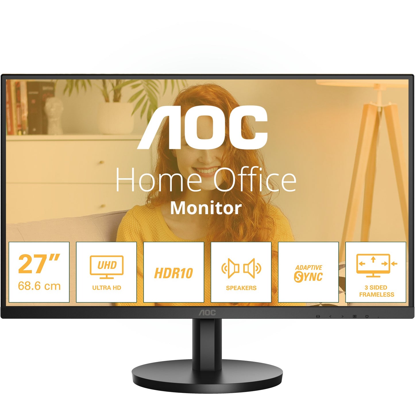 AOC B3 U27B3A. 68,6 cm (27"). 3840 x 2160 piksela. 4K Ultra HD. LCD. 4 ms. Crni