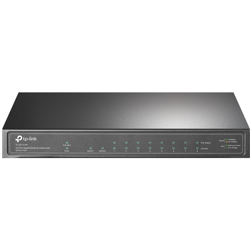 TP Link TL-SG1210P. Neupravljani. Gigabit Ethernet (10/100/1000). Napajanje preko Etherneta (PoE). Montaža na zid.