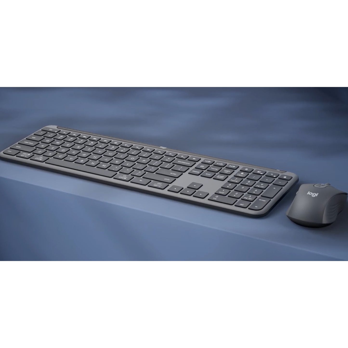 Logitech Signature Slim Combo MK950. Bežični. RF bežični + Bluetooth. Makazasti prekidač. QWERTY. Grafit. Miš uključen.