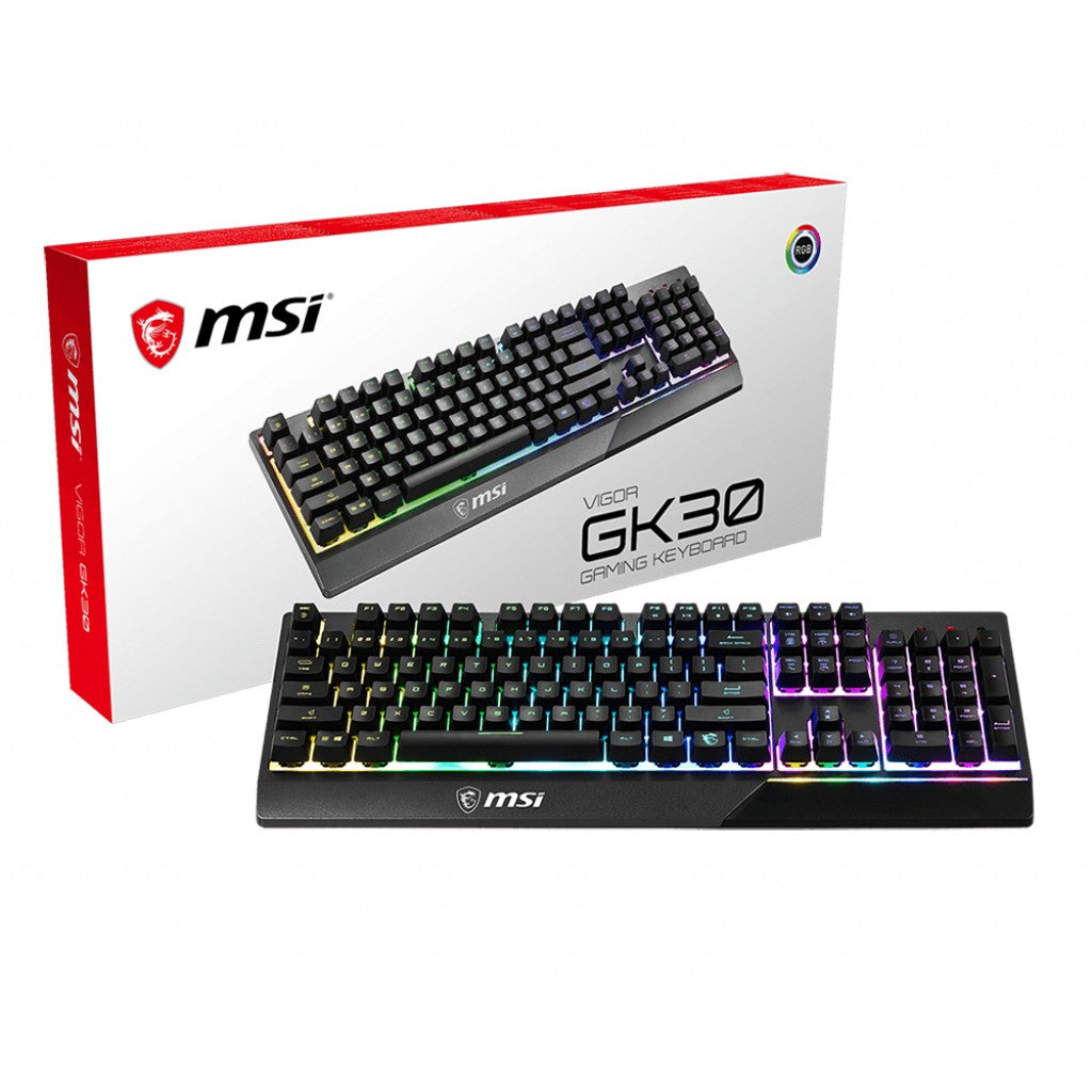 MSI Vigor GK30. Žični. USB. Mehanička tastaturai. QWERTZ raspored. RGB LED. Crna.