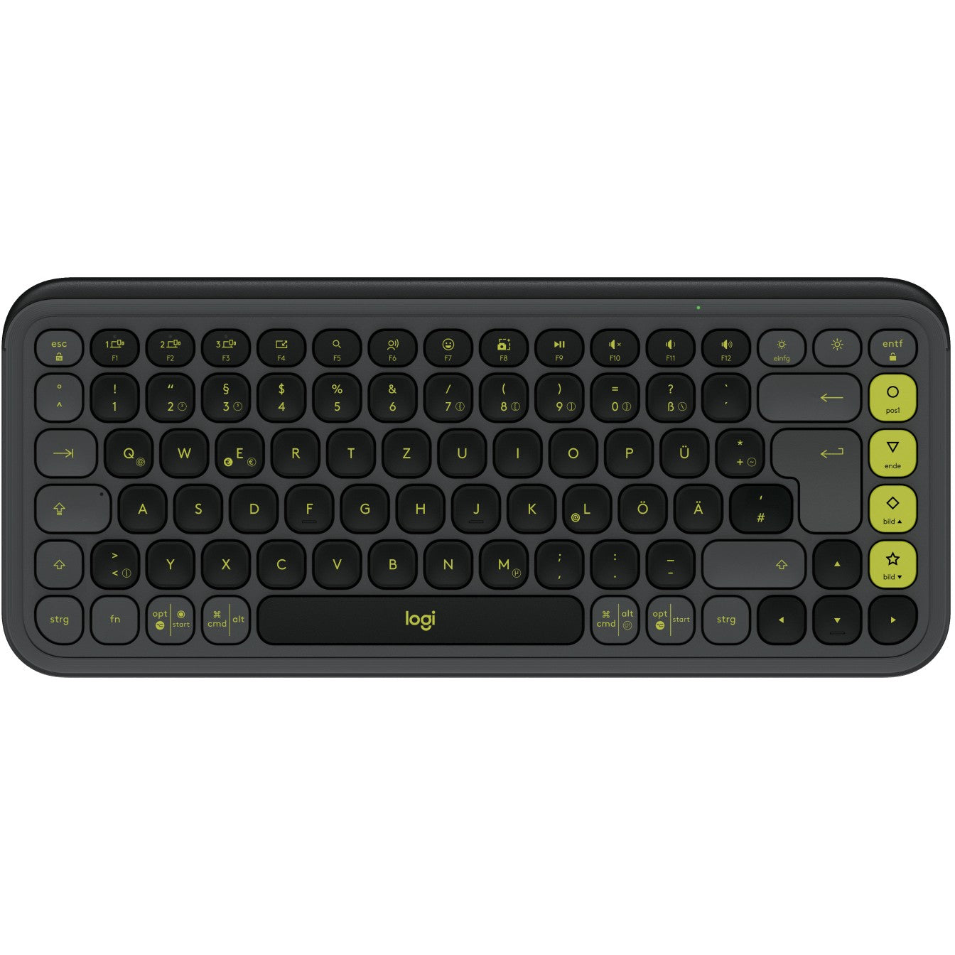 Logitech Pop Icon tipke. Mini. Bežične. Bluetooth. Makazasti prekidač. QWERTZ. Grafit.
