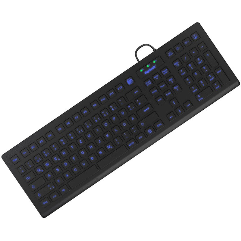 KeySonic KSK-8031INEL-B (DE) Higijenska tastatura. Industrijska tastatura. USB. Pozadinsko osvjetljenje. Crna. Puna veličina (100%). Žična. USB. QWERTZ. Crna