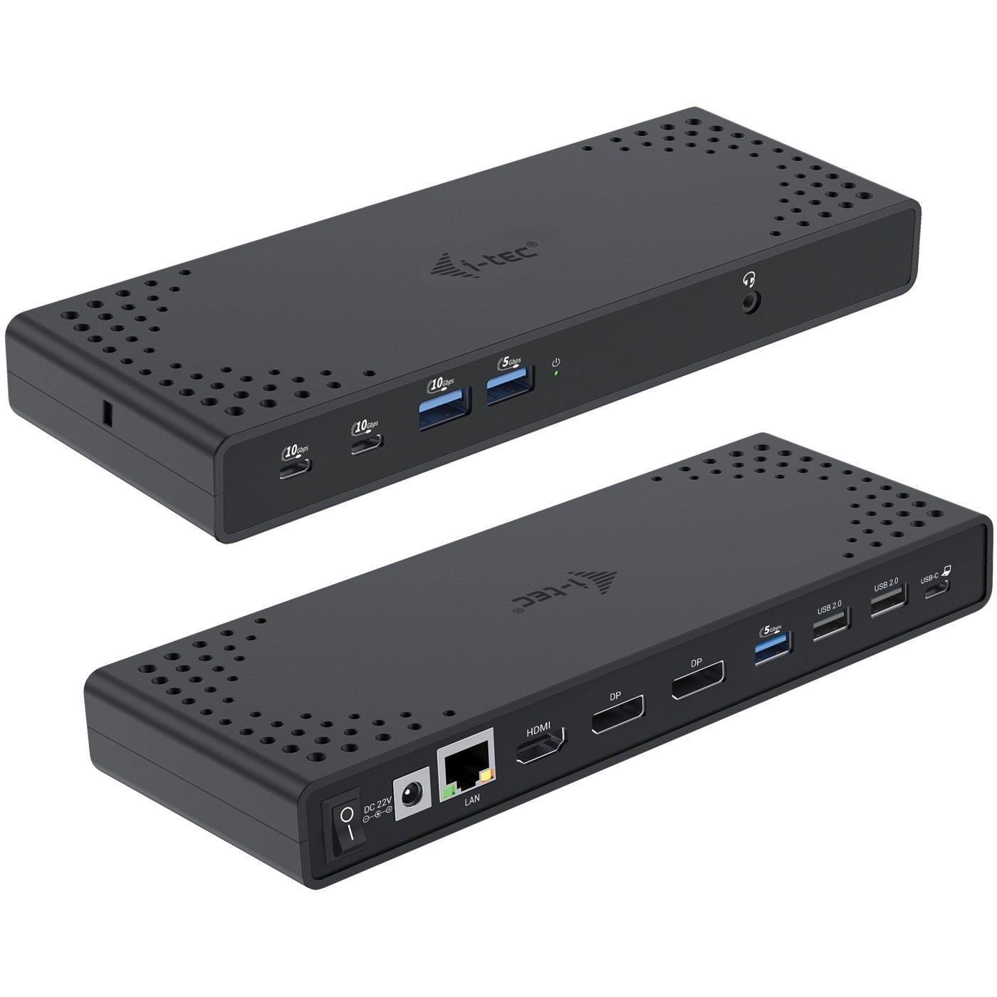 i-tec USB-C priključna stanica za tri ekrana Gen 2 + napajanje 100W. Žični. USB 3.2 Gen 1 (3.1 Gen 1) Type-C. 100W. 3,5 mm. 10,100,1000 Mbps. Crna.