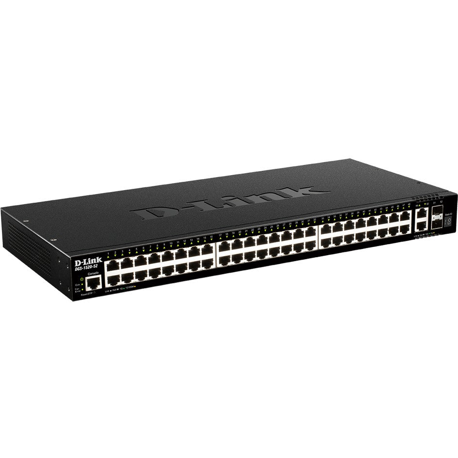 D-Link DGS-1520-52/E. Upravljani. L3. 10G Ethernet (100/1000/10000). Montaža u rack. 1U