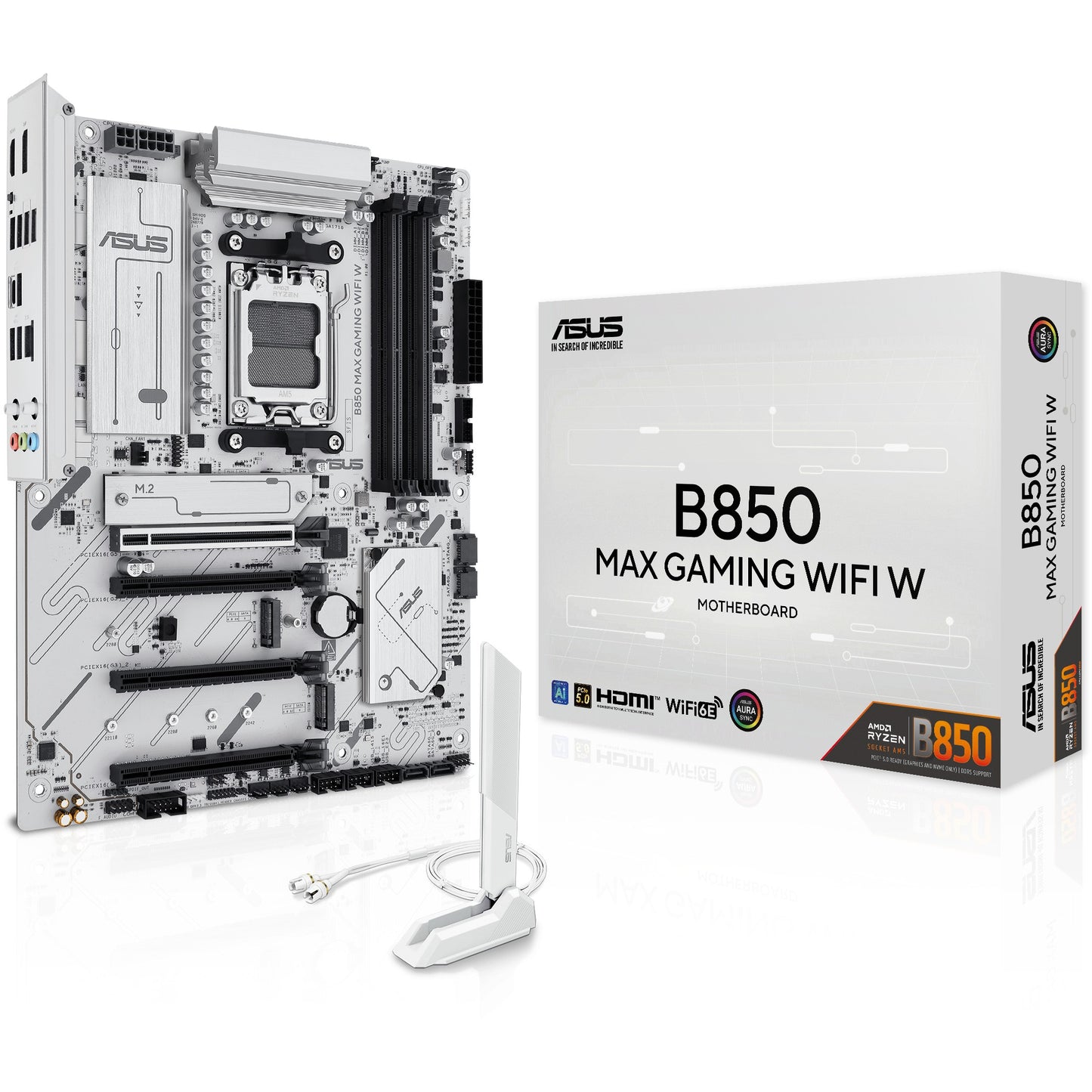 ASUS B850 MAX GAMING WIFI W. AMD. Podnožje AM5. AMD Ryzen 7000 serija. AMD Ryzen 8000 serija. AMD Ryzen 9000 serija. Podnožje AM5. DDR5 SDRAM. 256GB